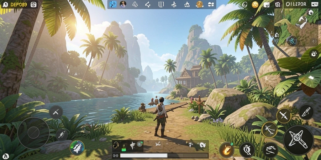 Tangkapan layar gameplay DEPO89 menampilkan suasana dunia terbuka yang luas.