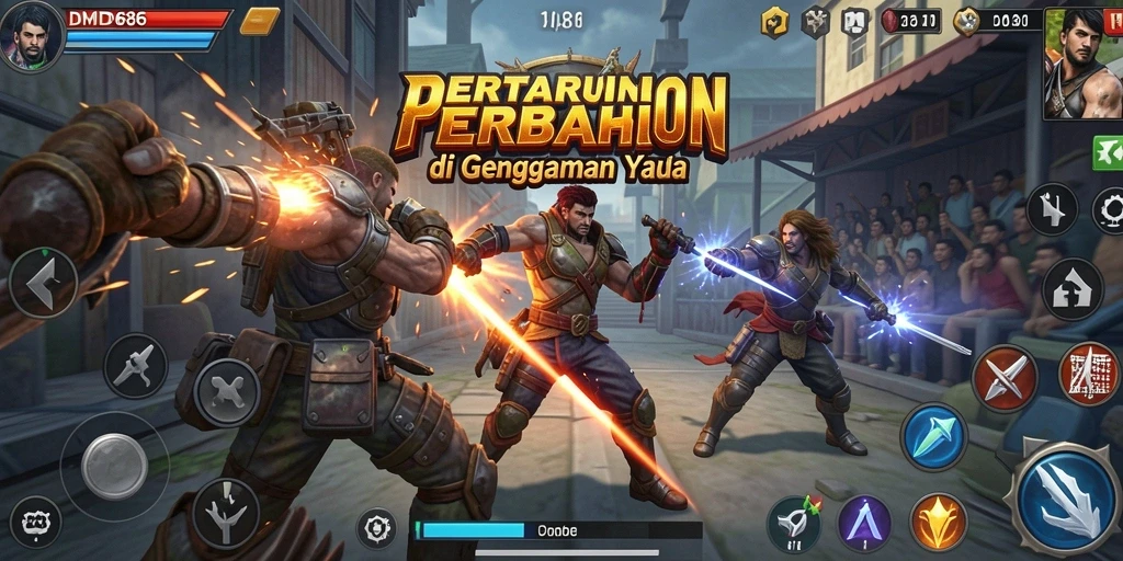 Tangkapan layar menampilkan pertarungan seru di DMD686 dengan aksi dramatis.
