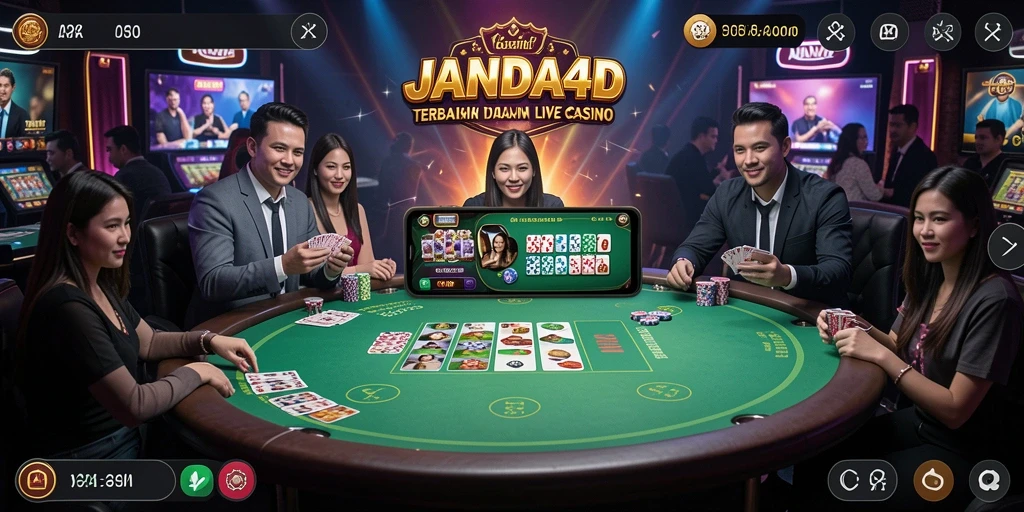 Tampilan gameplay JANDA4D yang menakjubkan dalam Live Casino.