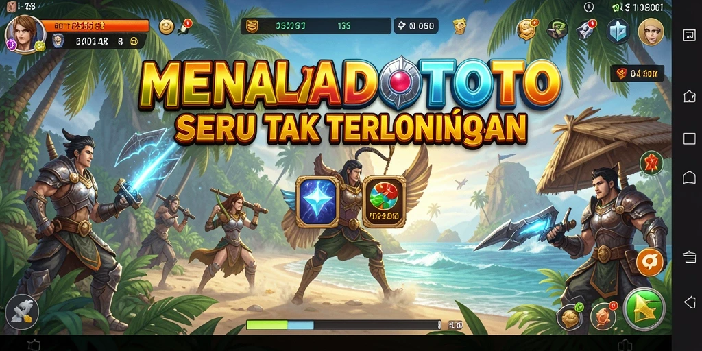 Tangkapan layar menunjukkan gameplay penuh aksi dalam MANADOTOTO.