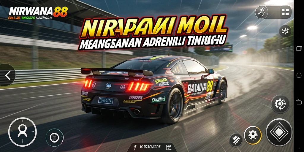 Screenshot gameplay NIRWANA88 menampilkan aksi balapan yang mendebarkan.