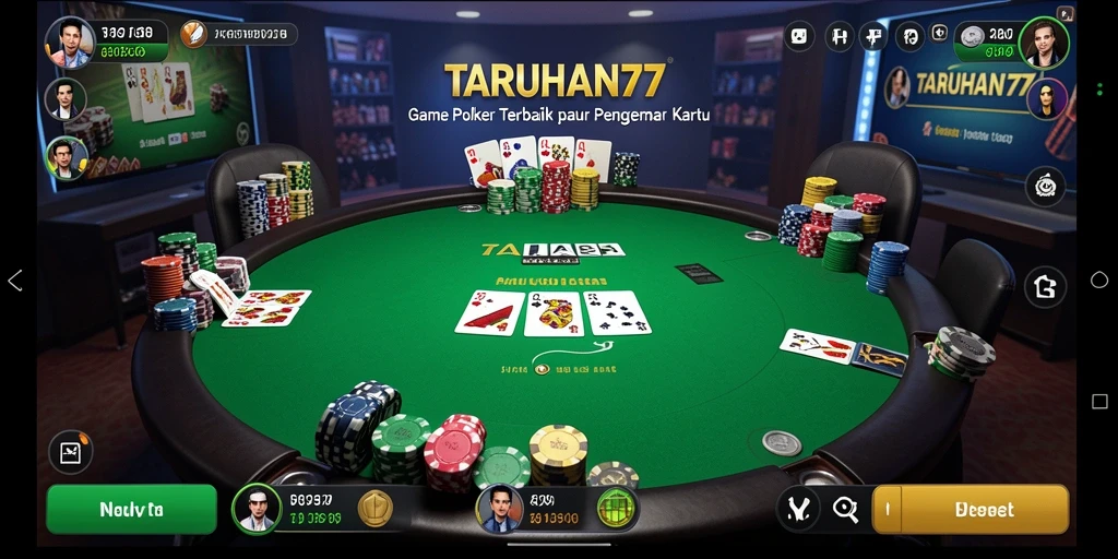 TANGKAPAN LAYAR TARUHAN77 MENAMPILKAN GAMBAR PERMAINAN POKER YANG MENARIK.